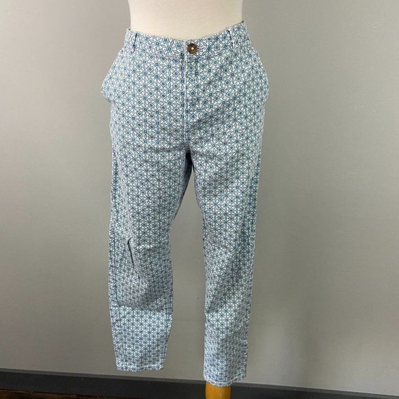 CALLIOPE Blue & White Arabesque‎ Print Straight Leg - Picture 2 of 11